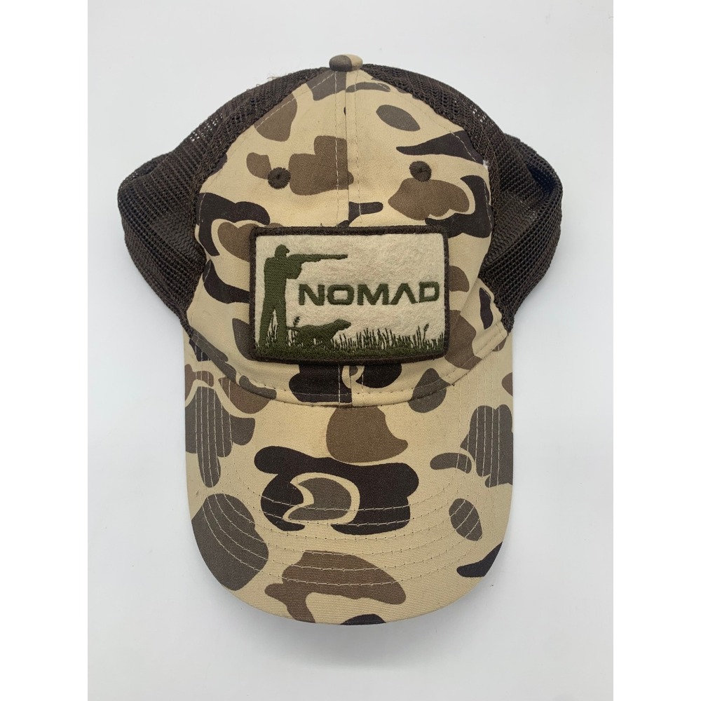 Nomad Trucker Hat Mens OSFA Brown Duck Camo Mesh Back Snapback Hunting Cap‎